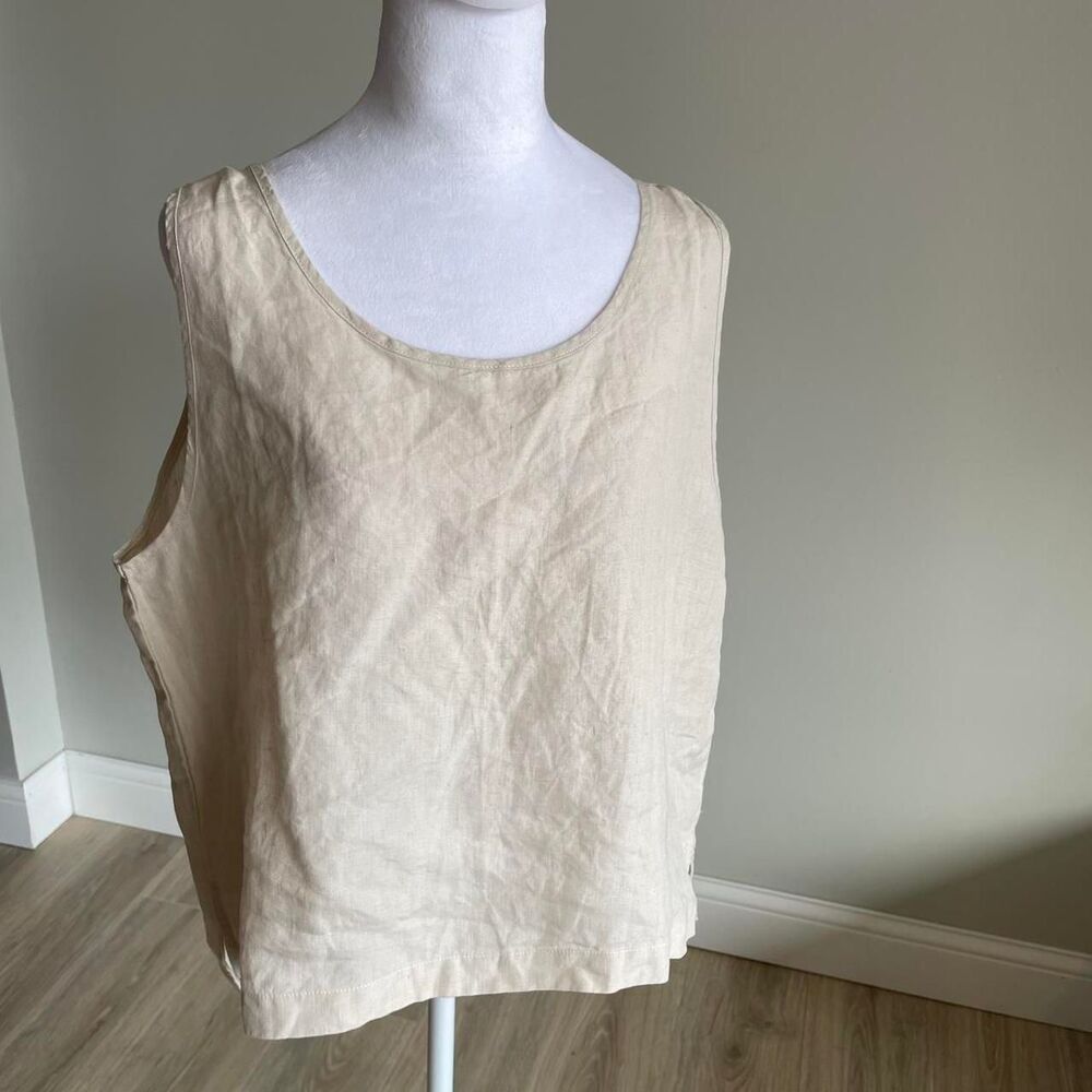 Parachute Cream Linen Tank Top Women's XL NEW Lagenlook Heirloom Natural Capsule